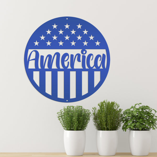 America Metal Sign-America Decor-Patriotic Decor -Patriotic Pride-American Flag-America Decor