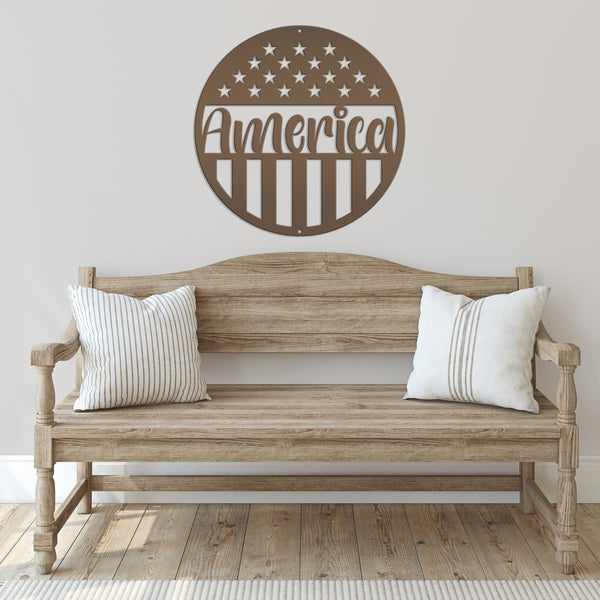 America Metal Sign-America Decor-Patriotic Decor -Patriotic Pride-American Flag-America Decor