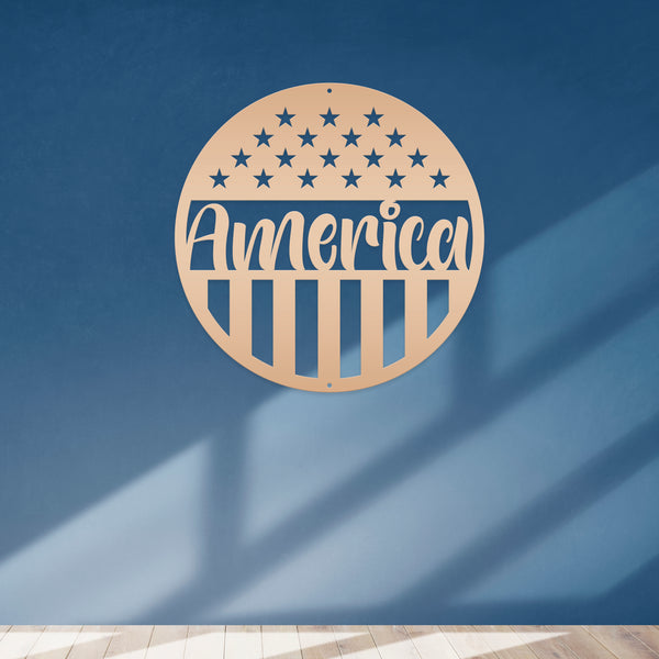 America Metal Sign-America Decor-Patriotic Decor -Patriotic Pride-American Flag-America Decor