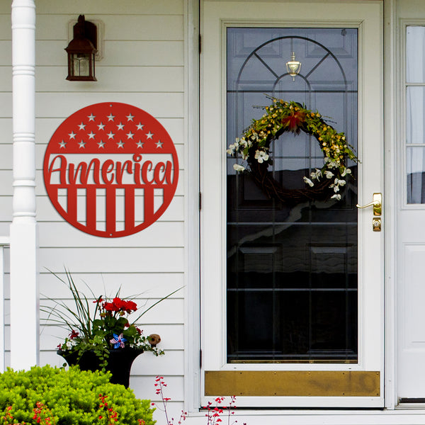 America Metal Sign-America Decor-Patriotic Decor -Patriotic Pride-American Flag-America Decor