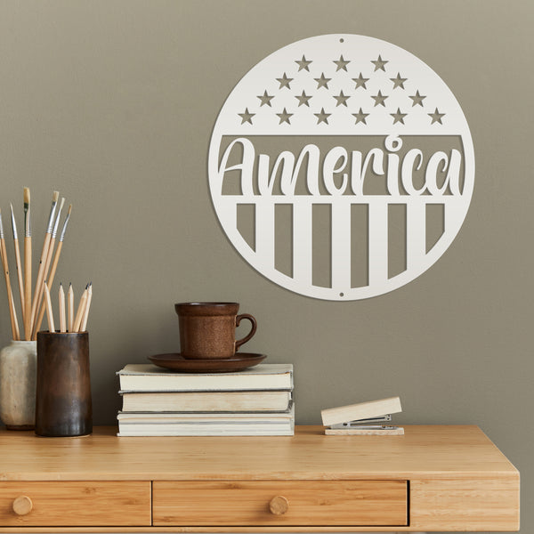 America Metal Sign-America Decor-Patriotic Decor -Patriotic Pride-American Flag-America Decor