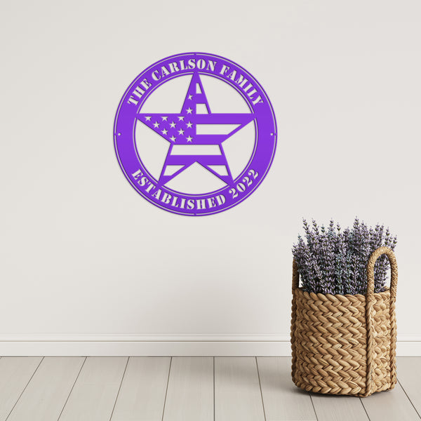 Custom Name Flag Sign - Stars and Stripes Sign