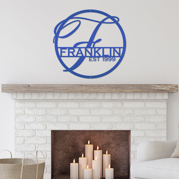 Metal Monogram Letter Sign-Last Name Sign 