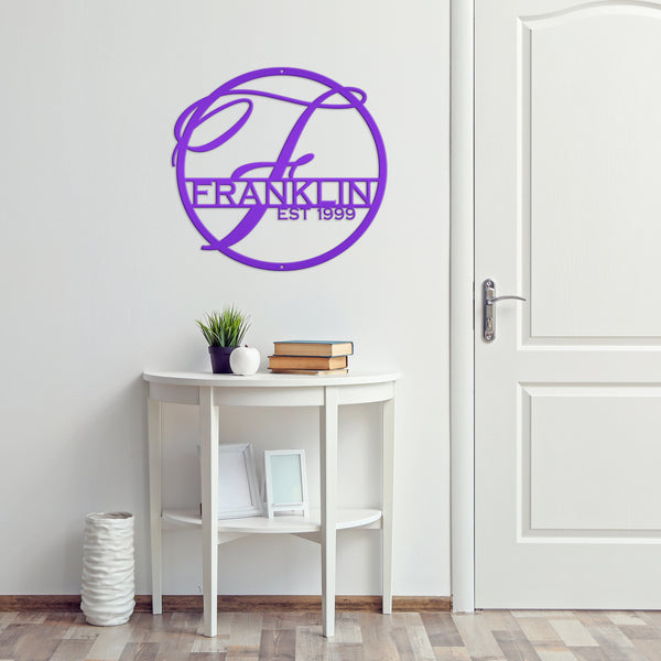 Metal Monogram Letter Sign-Last Name Sign 