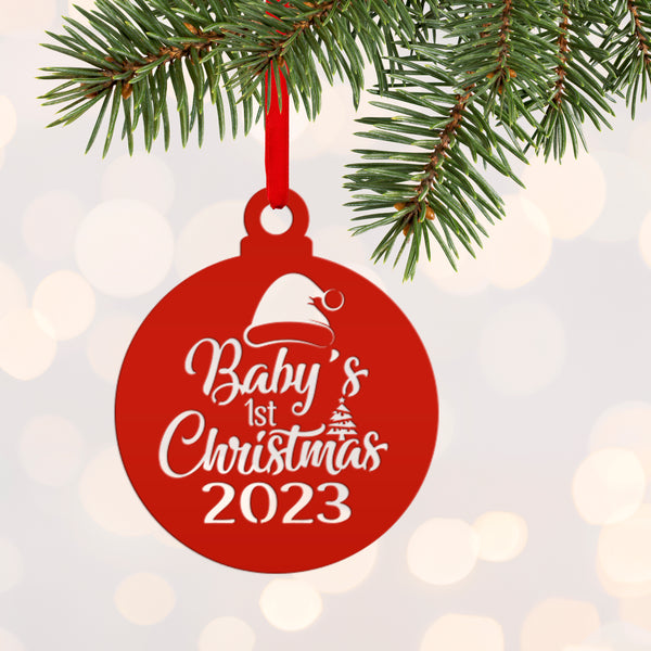 Baby's 1st Christmas Dated Metal Christmas/Holiday Ornament-Personalized