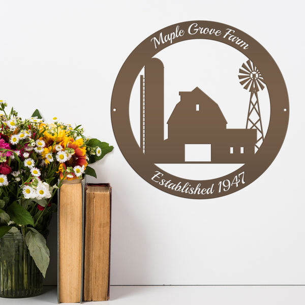 Personalized Farm ,Barn & Silo Farm Scene Metal Sign, Barn Metal Sign , Barn Wall Decor, Barn Themed Decor, Farmhouse Decor, Rustic Decor, Farm Wall Decor ,Farm Wall Art