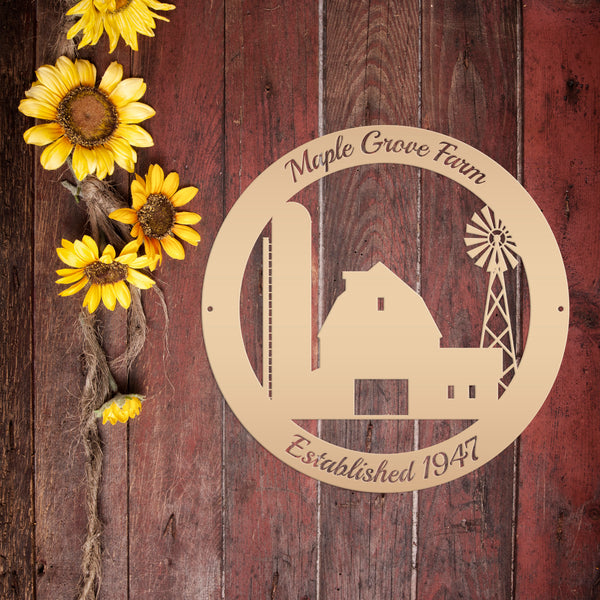 Personalized Farm ,Barn & Silo Farm Scene Metal Sign, Barn Metal Sign , Barn Wall Decor, Barn Themed Decor, Farmhouse Decor, Rustic Decor, Farm Wall Decor ,Farm Wall Art
