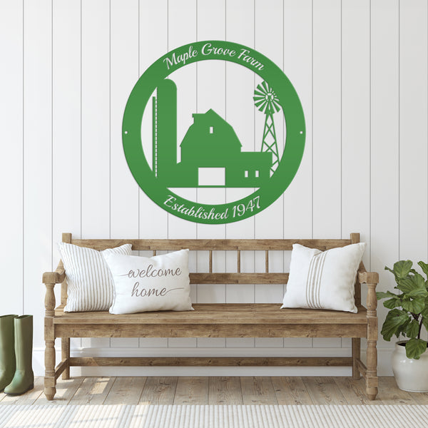 Personalized Farm ,Barn & Silo Farm Scene Metal Sign, Barn Metal Sign , Barn Wall Decor, Barn Themed Decor, Farmhouse Decor, Rustic Decor, Farm Wall Decor ,Farm Wall Art