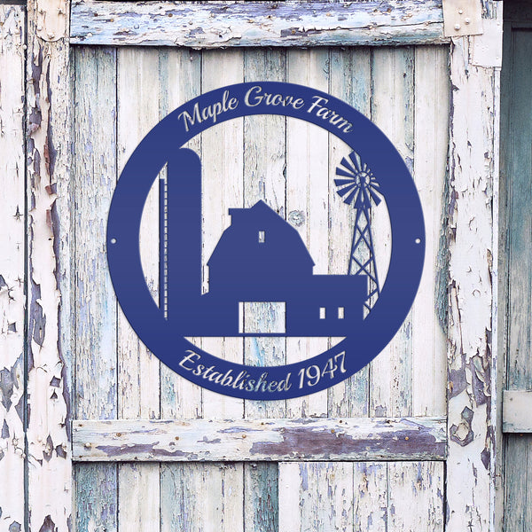 Personalized Farm ,Barn & Silo Farm Scene Metal Sign, Barn Metal Sign , Barn Wall Decor, Barn Themed Decor, Farmhouse Decor, Rustic Decor, Farm Wall Decor ,Farm Wall Art