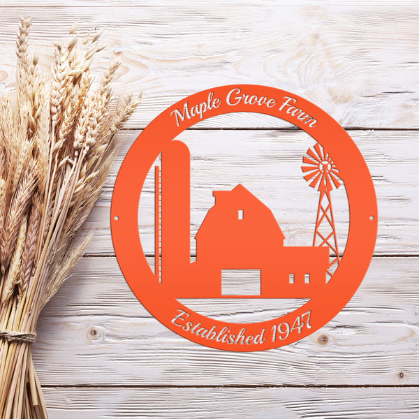 Personalized Farm ,Barn & Silo Farm Scene Metal Sign, Barn Metal Sign , Barn Wall Decor, Barn Themed Decor, Farmhouse Decor, Rustic Decor, Farm Wall Decor ,Farm Wall Art