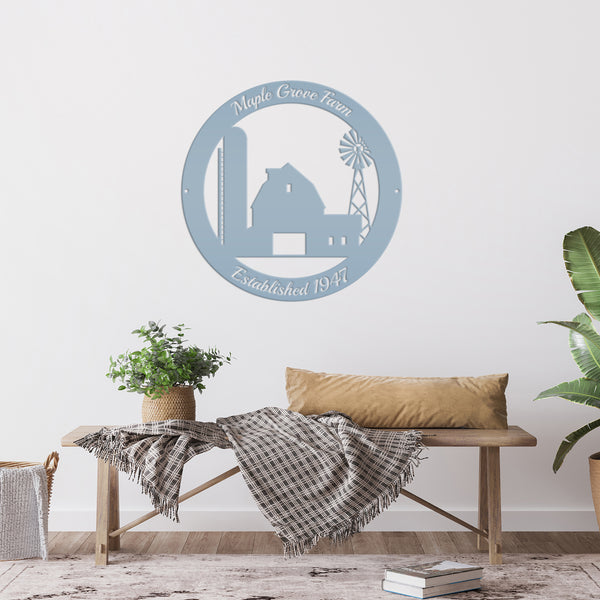 Personalized Farm ,Barn & Silo Farm Scene Metal Sign, Barn Metal Sign , Barn Wall Decor, Barn Themed Decor, Farmhouse Decor, Rustic Decor, Farm Wall Decor ,Farm Wall Art
