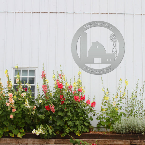 Personalized Farm ,Barn & Silo Farm Scene Metal Sign, Barn Metal Sign , Barn Wall Decor, Barn Themed Decor, Farmhouse Decor, Rustic Decor, Farm Wall Decor ,Farm Wall Art