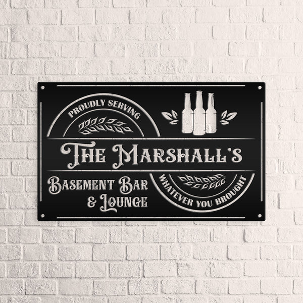 Custom Garage Bar Metal Sign , Pub Wall Decor , Bar Wall Art, Man Cave Basement Bar Wall Decor & Signs