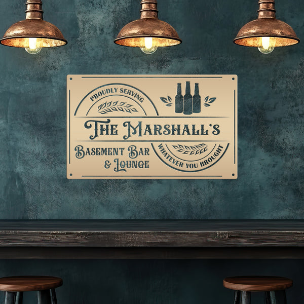 Custom Garage Bar Metal Sign , Pub Wall Decor , Bar Wall Art, Man Cave Basement Bar Wall Decor & Signs