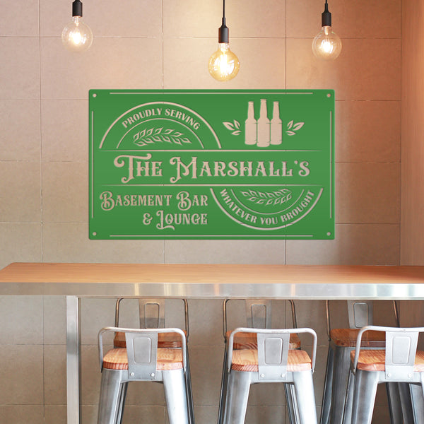 Custom Garage Bar Metal Sign , Pub Wall Decor , Bar Wall Art, Man Cave Basement Bar Wall Decor & Signs