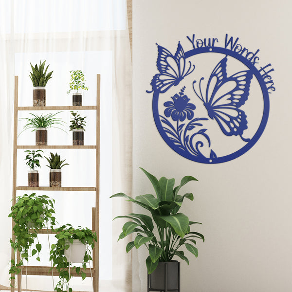 Custom Hanging Butterfly Sign, Gift For Mom, Personalized Butterfly Decor, Mother's Day Gift, Hanging Garden Sign