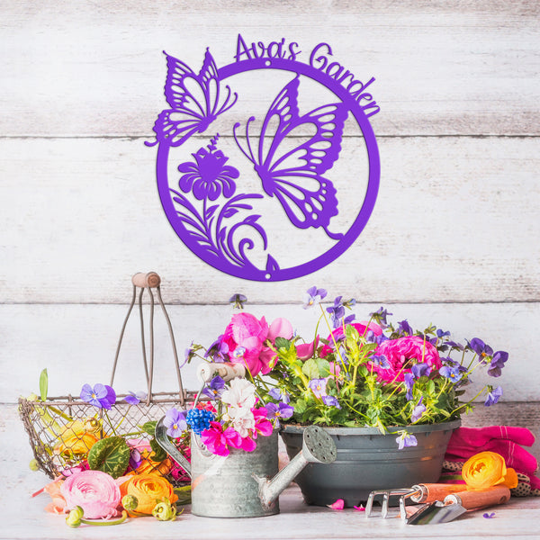 Custom Hanging Butterfly Sign, Gift For Mom, Personalized Butterfly Decor, Mother's Day Gift, Hanging Garden Sign