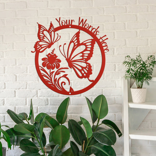Custom Hanging Butterfly Sign, Gift For Mom, Personalized Butterfly Decor, Mother's Day Gift, Hanging Garden Sign