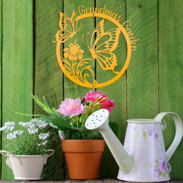 Custom Hanging Butterfly Sign, Gift For Mom, Personalized Butterfly Decor, Mother's Day Gift, Hanging Garden Sign