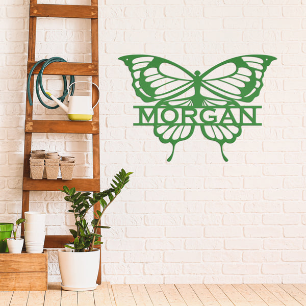 Personalized Butterfly Monogram Metal Sign, Butterfly Girls Bedroom Decor for the Wall, Personalized Butterfly Wall Art, Butterflies Decor