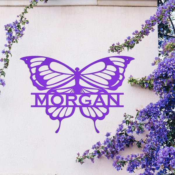 Personalized Butterfly Monogram Metal Sign, Butterfly Girls Bedroom Decor for the Wall, Personalized Butterfly Wall Art, Butterflies Decor