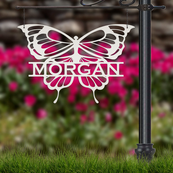Personalized Butterfly Monogram Metal Sign, Butterfly Girls Bedroom Decor for the Wall, Personalized Butterfly Wall Art, Butterflies Decor