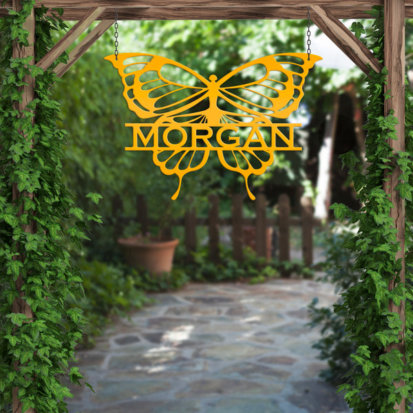 Personalized Butterfly Monogram Metal Sign, Butterfly Girls Bedroom Decor for the Wall, Personalized Butterfly Wall Art, Butterflies Decor
