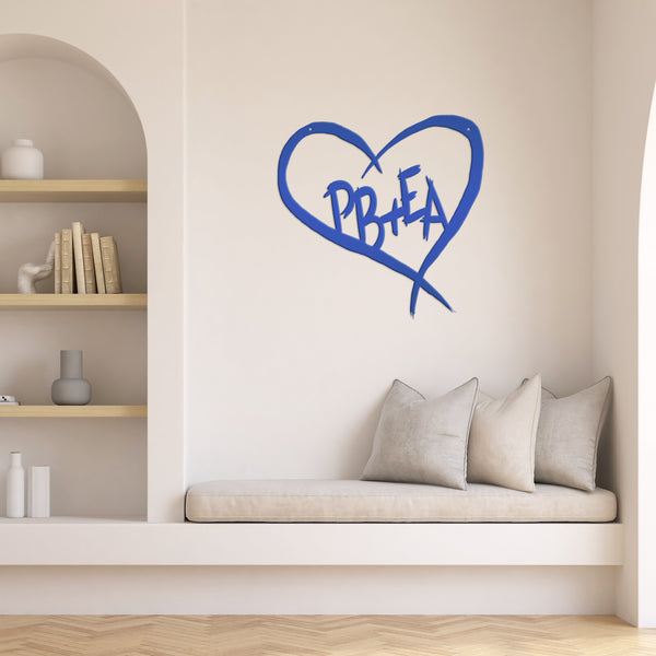 Personalized Carved Heart with Initials Metal Sign