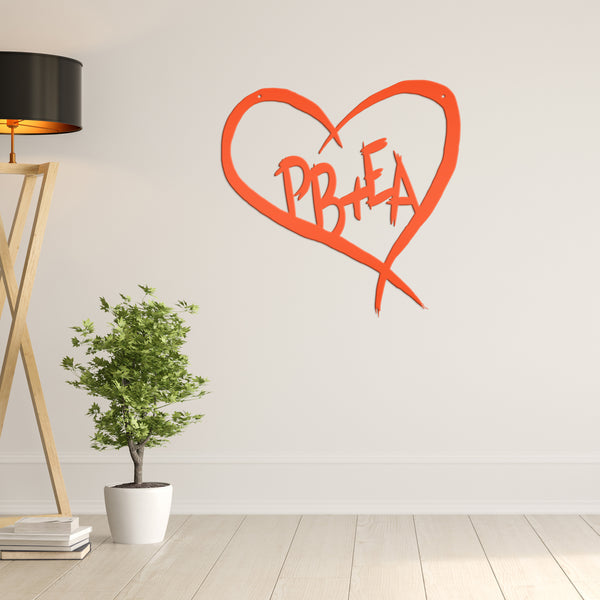 Personalized Carved Heart with Initials Metal Sign