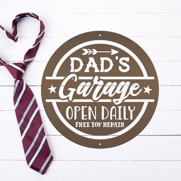 Garage Sign for Dad, Garage Wall Art,  Shop, Garage Signs , Father's Day Gift Idea, Dad's Workshop Sign, Metal Signs for Dad's Shop