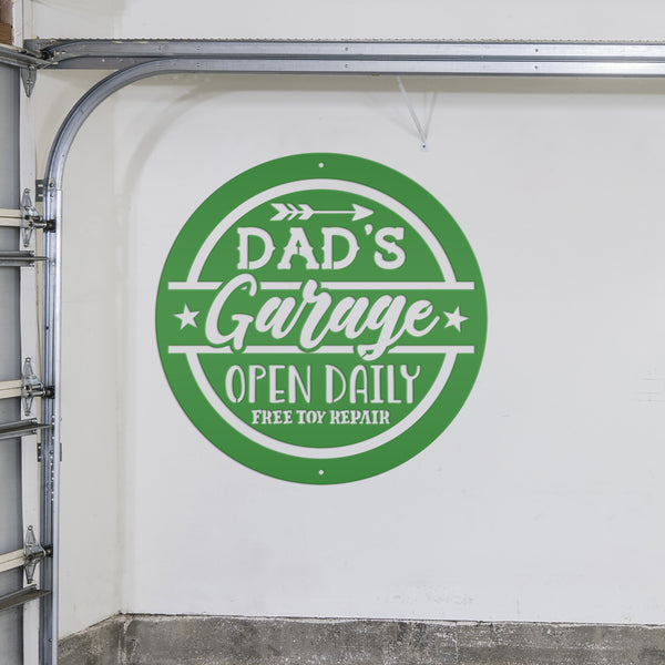 Garage Sign for Dad, Garage Wall Art,  Shop, Garage Signs , Father's Day Gift Idea, Dad's Workshop Sign, Metal Signs for Dad's Shop