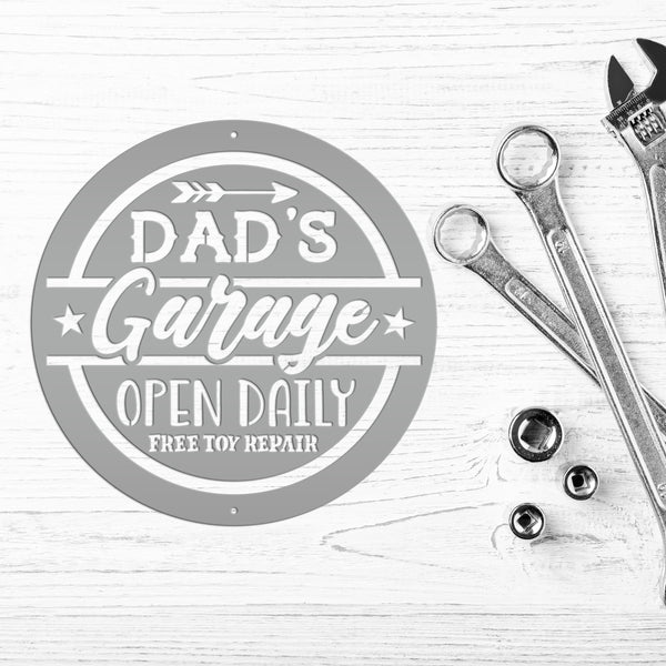 Garage Sign for Dad, Garage Wall Art,  Shop, Garage Signs , Father's Day Gift Idea, Dad's Workshop Sign, Metal Signs for Dad's Shop