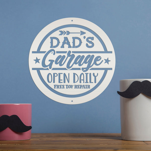 Garage Sign for Dad, Garage Wall Art,  Shop, Garage Signs , Father's Day Gift Idea, Dad's Workshop Sign, Metal Signs for Dad's Shop