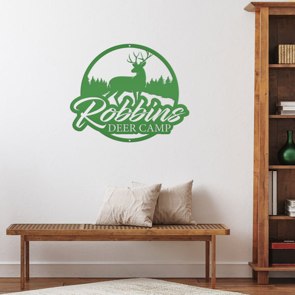 deer in the woods metal sign 