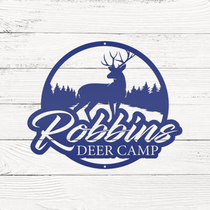 deer in the woods metal sign 