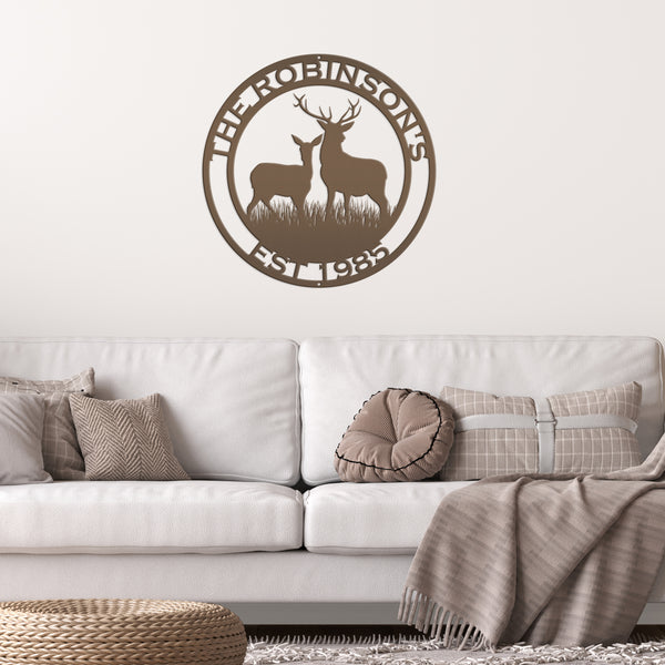 Personalized Deer Scene Metal Sign, Deer Hunter Gift Metal Sign, Hunting Sign for Garage, Hunters Gift. Gift for Hunters, Father's Day Gift