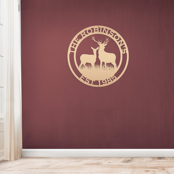 Personalized Deer Scene Metal Sign, Deer Hunter Gift Metal Sign, Hunting Sign for Garage, Hunters Gift. Gift for Hunters, Father's Day Gift