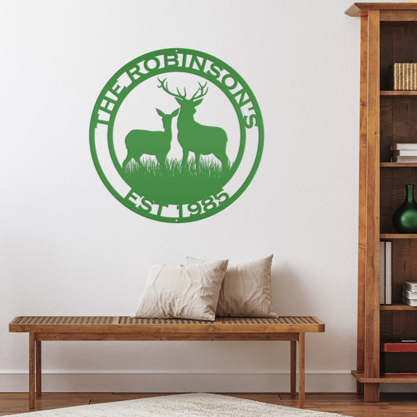 Personalized Deer Scene Metal Sign, Deer Hunter Gift Metal Sign, Hunting Sign for Garage, Hunters Gift. Gift for Hunters, Father's Day Gift