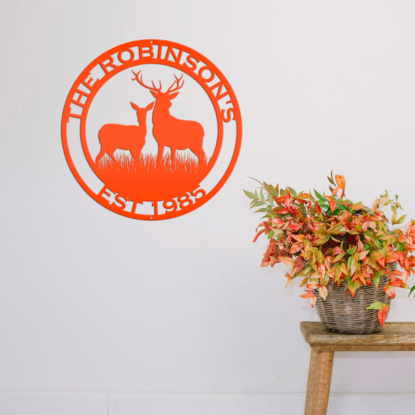 Personalized Deer Scene Metal Sign, Deer Hunter Gift Metal Sign, Hunting Sign for Garage, Hunters Gift. Gift for Hunters, Father's Day Gift