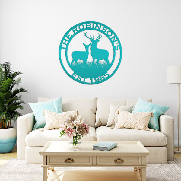 Personalized Deer Scene Metal Sign, Deer Hunter Gift Metal Sign, Hunting Sign for Garage, Hunters Gift. Gift for Hunters, Father's Day Gift