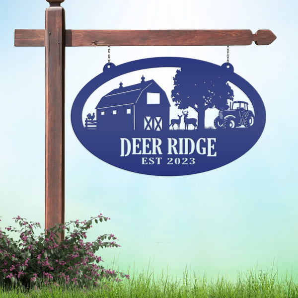 deer farm metal sign