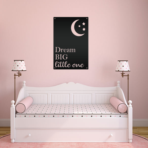 Dream Big Little One Sign, Nursery Wall Decor, Nursery Wall Art Sign, Nursery Words & Sayings