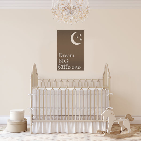Dream Big Little One Sign, Nursery Wall Decor, Nursery Wall Art Sign, Nursery Words & Sayings