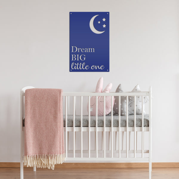 Dream Big Little One Sign, Nursery Wall Decor, Nursery Wall Art Sign, Nursery Words & Sayings