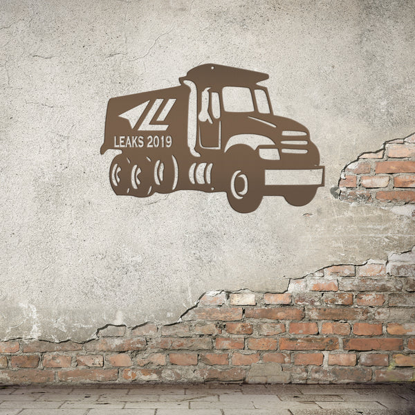 Personalized Dump Truck Metal Sign, Dump Truck Boys Wall Art, Boys Bedroom Decor, Truck Themed Bedroom, Boys Bedroom Truck Wall Decor, Truck Wall Decor