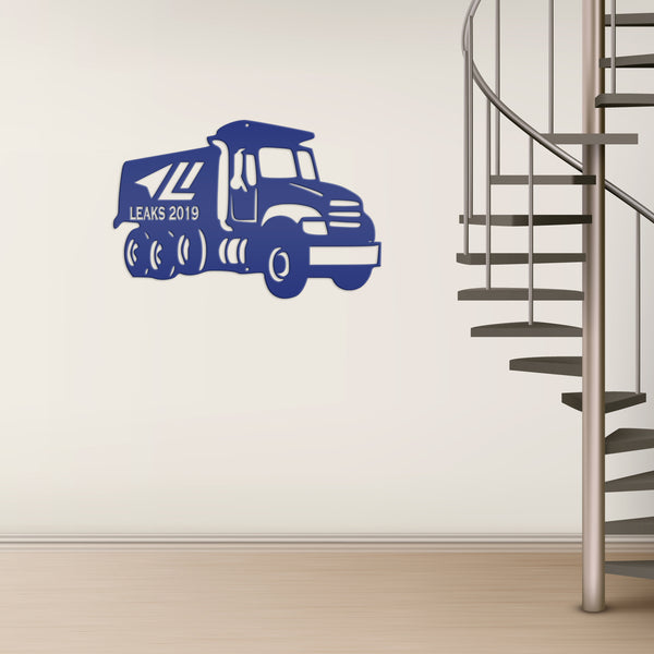 Personalized Dump Truck Metal Sign, Dump Truck Boys Wall Art, Boys Bedroom Decor, Truck Themed Bedroom, Boys Bedroom Truck Wall Decor, Truck Wall Decor