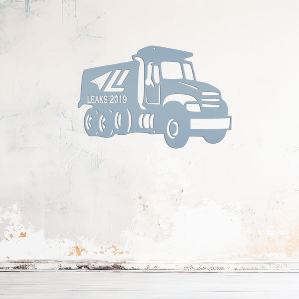 Personalized Dump Truck Metal Sign, Dump Truck Boys Wall Art, Boys Bedroom Decor, Truck Themed Bedroom, Boys Bedroom Truck Wall Decor, Truck Wall Decor