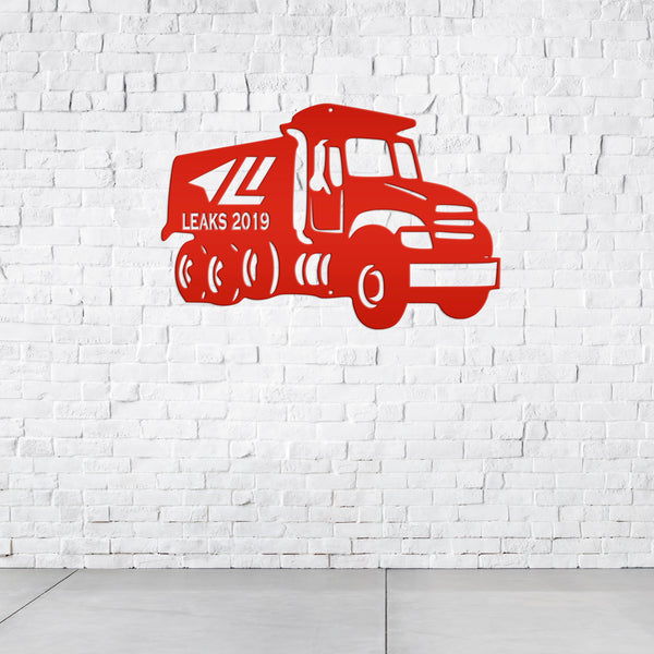 Personalized Dump Truck Metal Sign, Dump Truck Boys Wall Art, Boys Bedroom Decor, Truck Themed Bedroom, Boys Bedroom Truck Wall Decor, Truck Wall Decor
