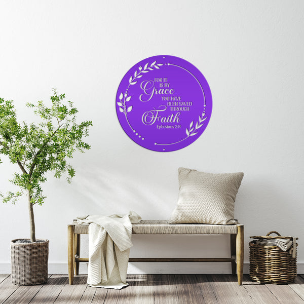 Christian Home Decor Metal Sign - Ephesians 2-Bible Verse Metal Words-Christian Words Wall Decor-Christian Wall Decal- Christian Home Decor