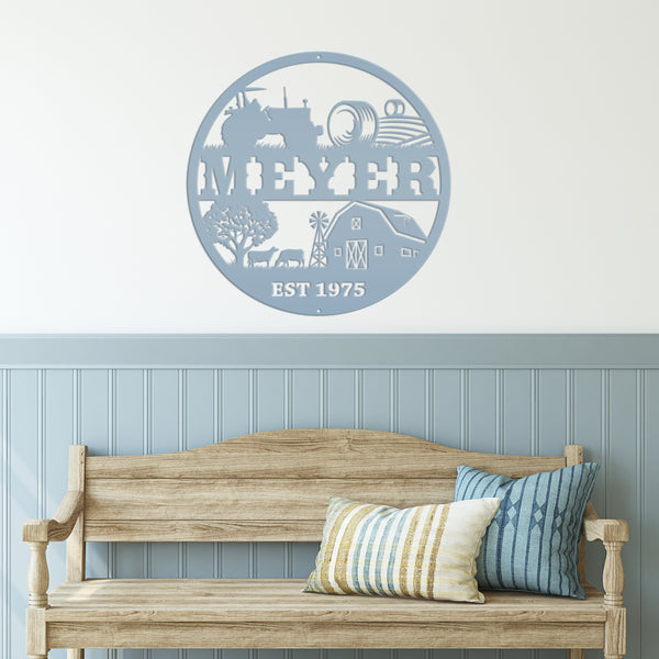 Personalized Farm Scene Sign, Farm Scene Wall Decor, Farm Wall Art, Farmhouse Decor, Gift for Farmer, Fathers Day Gift